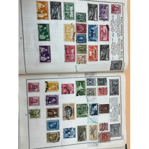 63 - The Triumph stamp album containing a large quantity of stamps from around the world. [Will post]