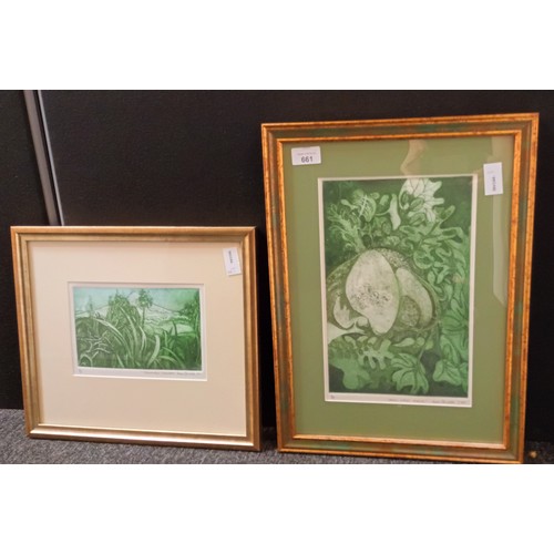 77 - Framed modern engravings by Joan Sheilds [46x34cm]
[32x38cm] [will not post]