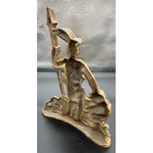 177 - A Vintage Bronze moulded Scottish Highlander figure door stop. [Heavy] [38x29cm] [Will not post]