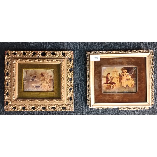 179 - Two Antique crystoleum pictures. Fitted within ornate frames.