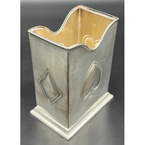 506 - Birmingham silver card deck holder. [192.27grams]