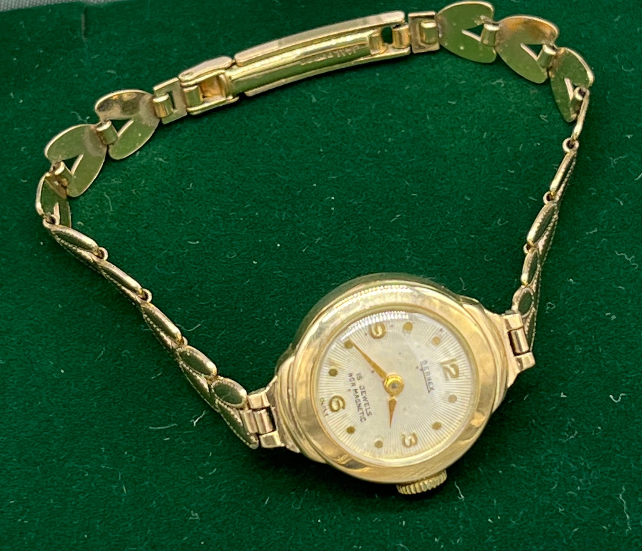 Vintage ladies 9ct yellow gold cocktail watch, 9ct gold cased and strap ...