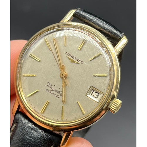 500A - Vintage Gent's 9ct gold Longines Flagship Automatic evening wristwatch. [Working condition]