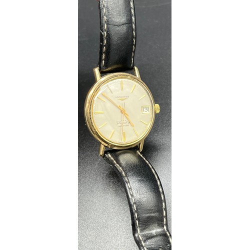 500A - Vintage Gent's 9ct gold Longines Flagship Automatic evening wristwatch. [Working condition]