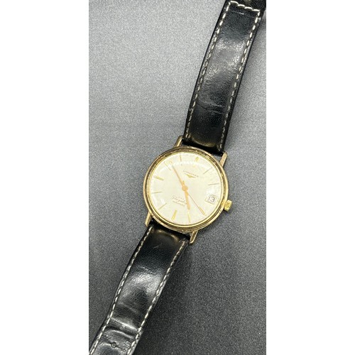 500A - Vintage Gent's 9ct gold Longines Flagship Automatic evening wristwatch. [Working condition]