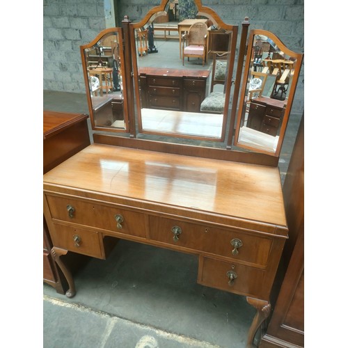 279 - 19th century dressing table together with matching wardrobe