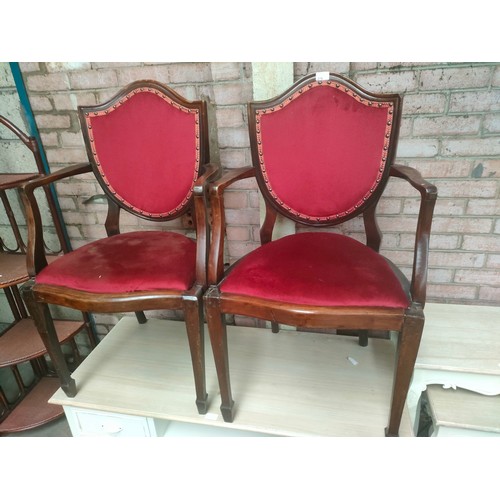 275 - Pair of 19th century sheld back arm chairs