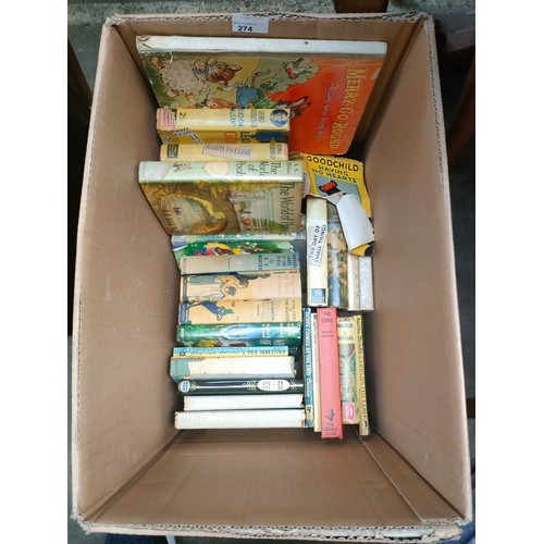 274 - Box of books to include Agatha Christie , hv morton etc