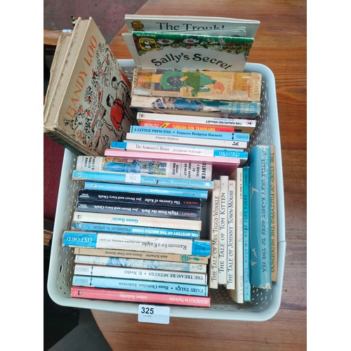 325 - Box of Various books to include Tales of Mrs Tiggy winkle, tom kitten etc