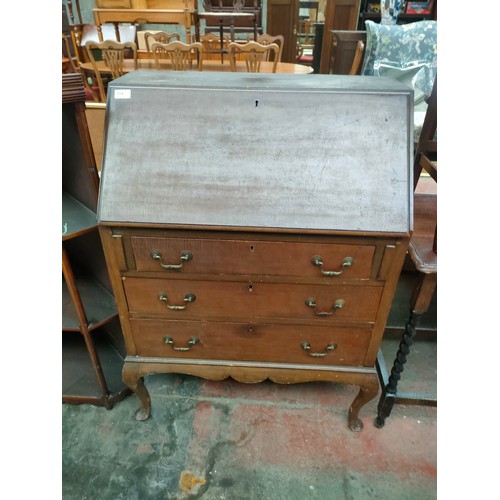 314 - Vintage 3 drawer Writing Bureau.