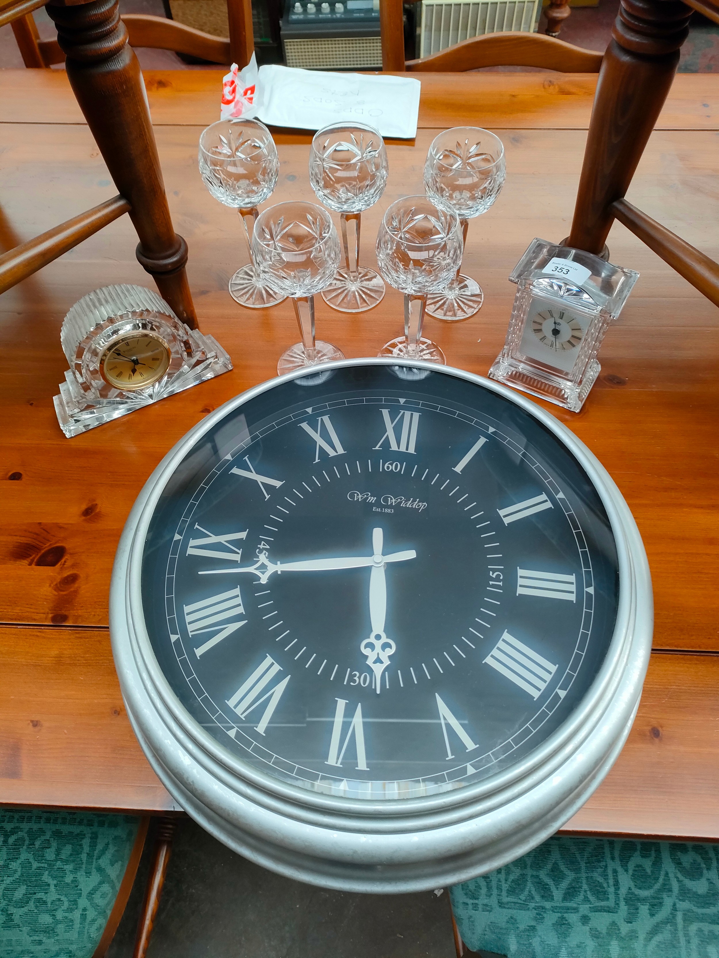 Royal Albert crystal clock , Waterford crystal clock together with