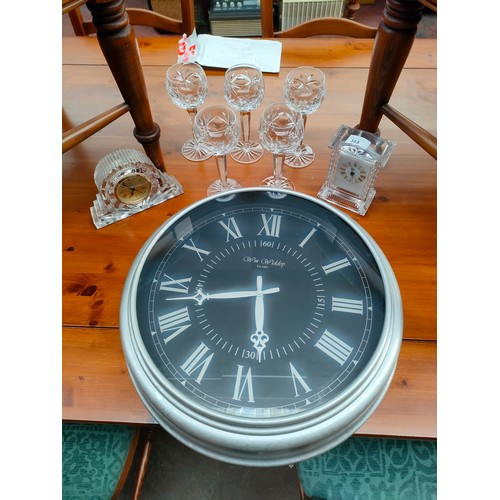 Royal Albert crystal clock , Waterford crystal clock together with