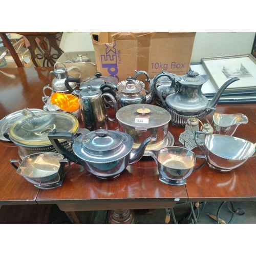 228 - Large lot of silver plated ware includes muffin style preserve dish etc