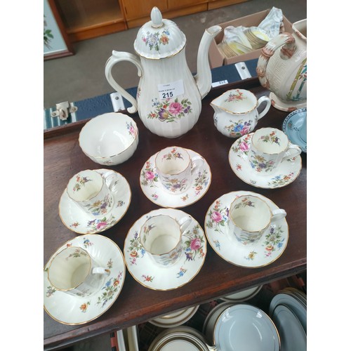 215 - Selection of tea wares includes Royal worcester Roake service, Victorian tea pot etc .