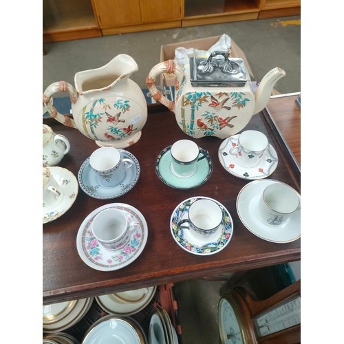 215 - Selection of tea wares includes Royal worcester Roake service, Victorian tea pot etc .