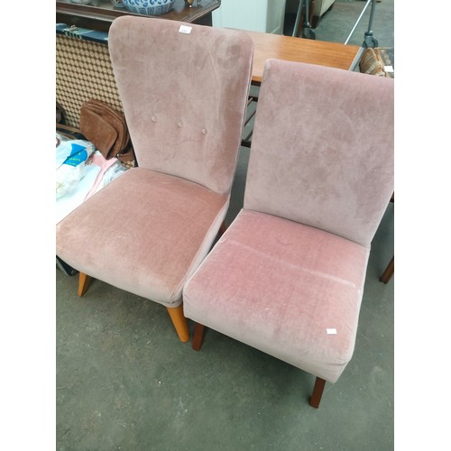 212 - 2 Mid century themed bedroom chairs .