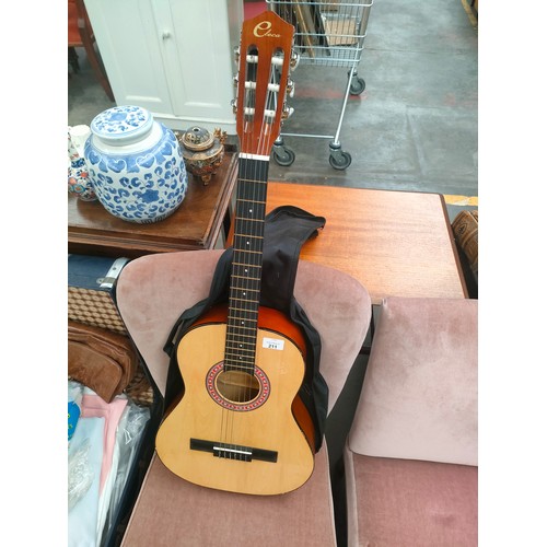 211 - Eleca acoustic guitar with bag