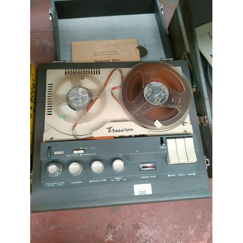 202 - Vintage Reel to Reel with tapes together with turntable and records