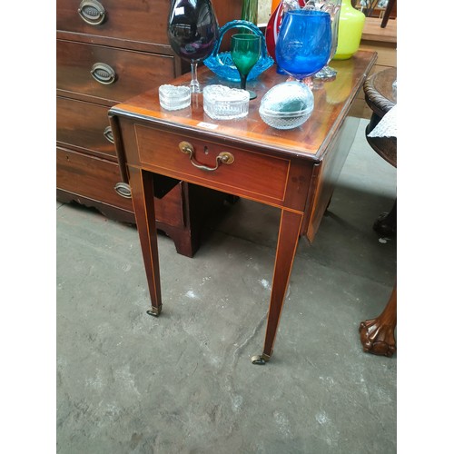 232 - Edwardian inlaid Penbrooke drop leaf table