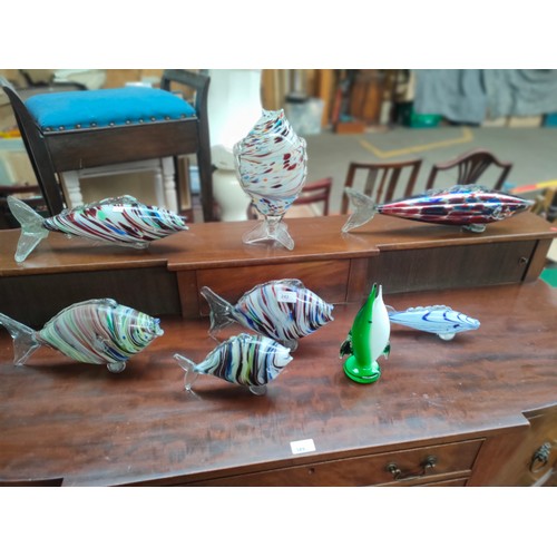 243 - Selection of Romanian Art glass fish .