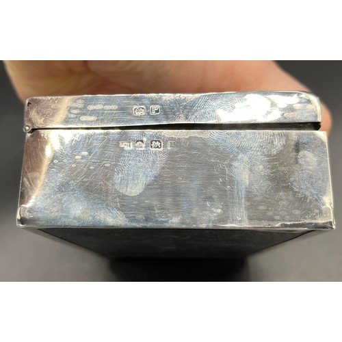 109 - Birmingham silver art deco design cigarette/ jewellery box. [4x14x9xcm] [Signs of damage to corners]