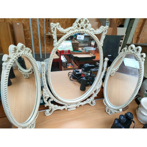 170 - Venetian 3 way vintage dressing table mirror