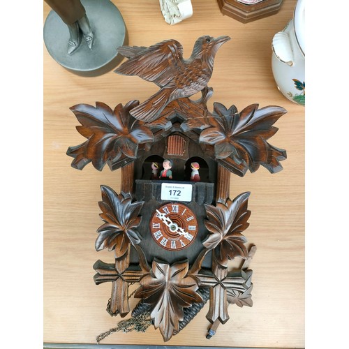 172 - Switzerland Cuckoo clock with weight and pendulum