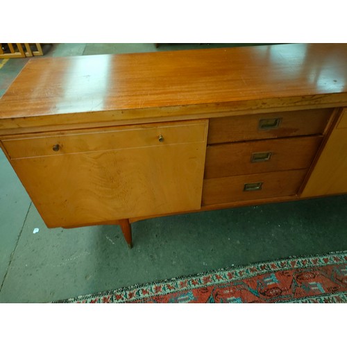 175 - Large Mid century Greaves and Thomas long John sideboard with campaign fitted drawers