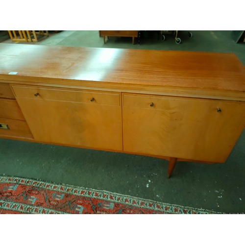 175 - Large Mid century Greaves and Thomas long John sideboard with campaign fitted drawers