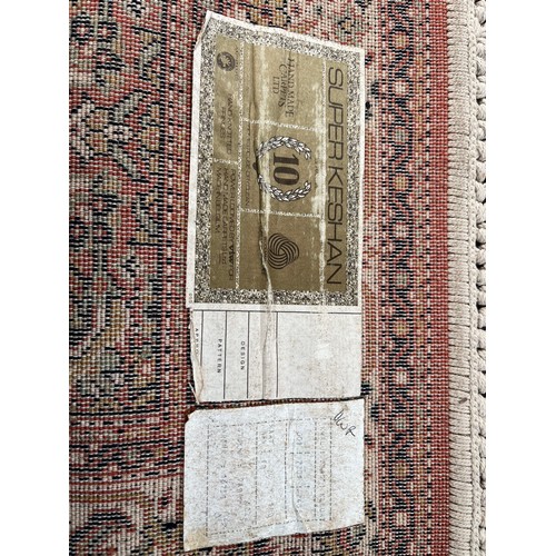 156 - Vintage ornate rug produced by Super Keshan. Hand Knotted Fringes. [90x180cm]