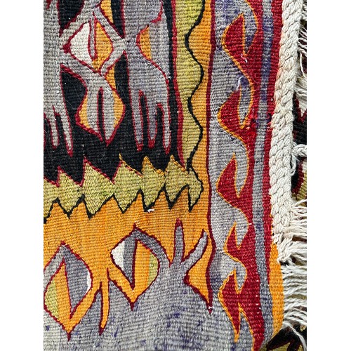 160 - Hand woven Indian Chobi Kiln rug. [154x131xcm] [Wear in areas]