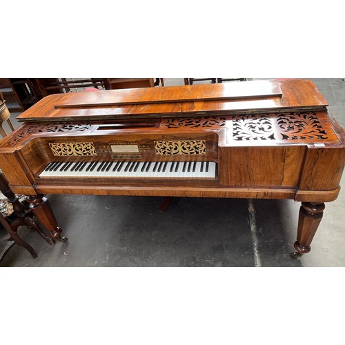 909 - John Broadwood & Sons London rosewood square piano. [87x182x80cm] [Lid needs attention]