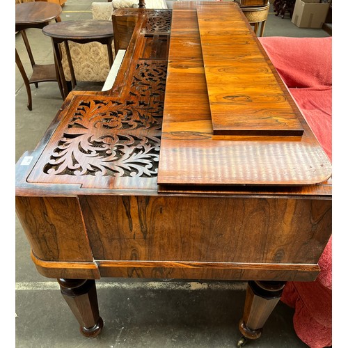 909 - John Broadwood & Sons London rosewood square piano. [87x182x80cm] [Lid needs attention]