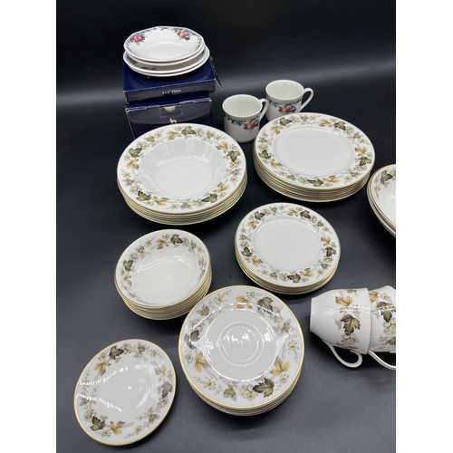 27A - A Royal Doulton ''Larchmont' 39 piece dinner/ tea service. Together with Royal Doulton Autumn's Glor... 