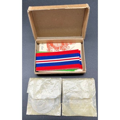 36A - WW2 War and Defence medals, Comes with ribbons, leaflet and original box.