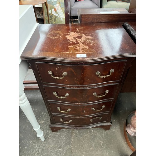 71A - Small bow front four drawer chest.