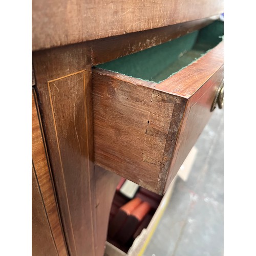 123A - 19TH CENTURY Bow front sideboard, square tapered legs.