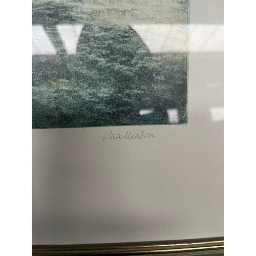 145A - Three various art works to include coloured etching titled 'Castlerigg' signed by the artist. Artist... 