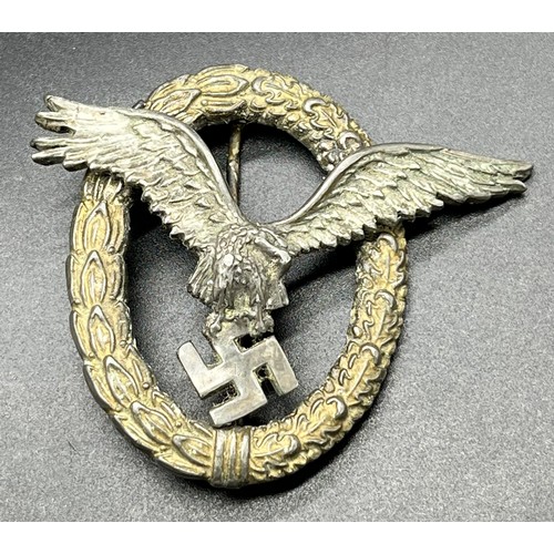 120 - WW2 German Luftwaffe pilots badge, stamped W. Deumer Ludenscheid to the back of the eagle.