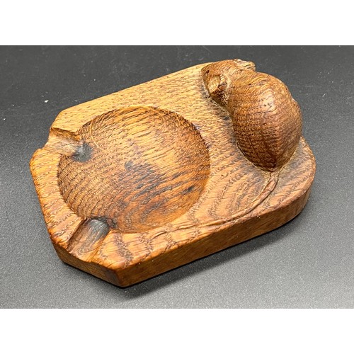 115 - Robert Thompson Mouseman vintage pin dish/ ash tray. Signature mouse design. Inscribed Aug. 31. 1944... 