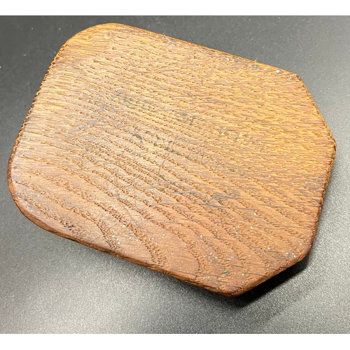 115 - Robert Thompson Mouseman vintage pin dish/ ash tray. Signature mouse design. Inscribed Aug. 31. 1944... 