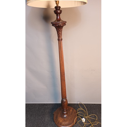 320 - Antique floor standing lamp with shade. [192cm high] [Not tested]