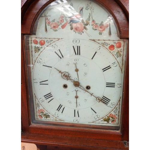 340 - 19th century Scottish longcase grandfather clock [MacFarline- Perth] with pendulum and key [No weigh... 