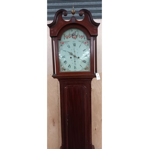 340 - 19th century Scottish longcase grandfather clock [MacFarline- Perth] with pendulum and key [No weigh... 