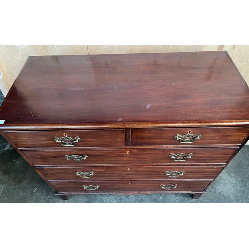 335 - 19th century chest of drawers two short drawers over three long drawers, with key. [103x114x52cm]