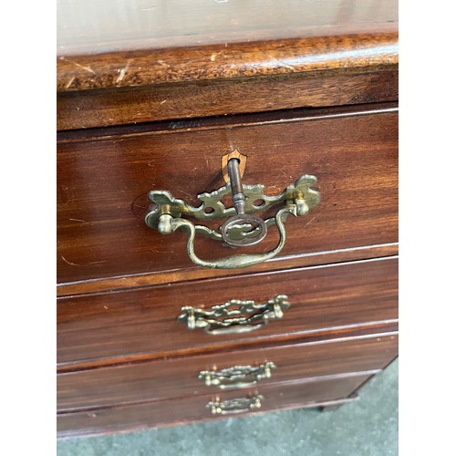 335 - 19th century chest of drawers two short drawers over three long drawers, with key. [103x114x52cm]