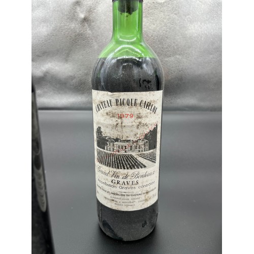 220 - Four Bottlings of Chateau Picque Caillou- 1979. 75cl.