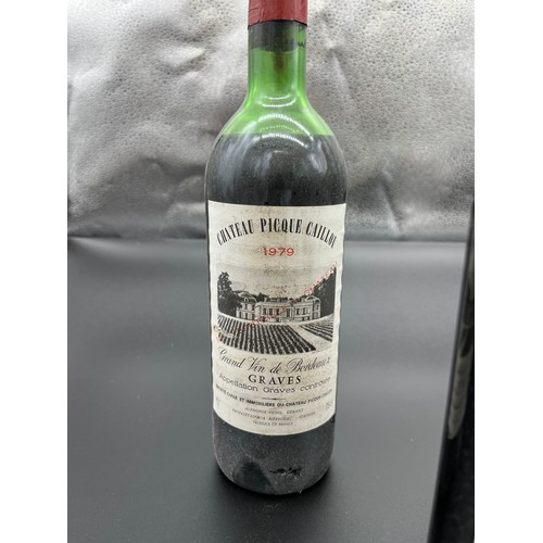 220 - Four Bottlings of Chateau Picque Caillou- 1979. 75cl.