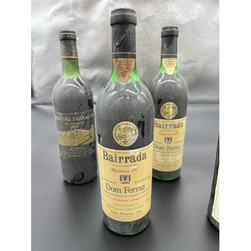 235 - Six bottlings of wine. 1978 Chateau Talbot, Two Bottles of 1977 Beaune, Two Bottles of Bairrada Rese... 