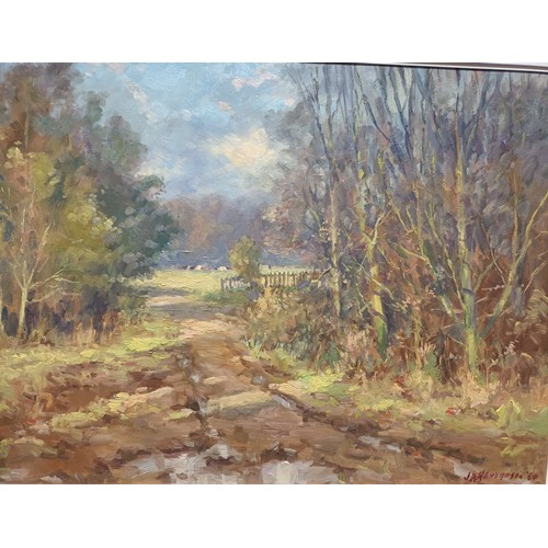 167 - Oil on board depicting a landscape signed JD Henderson
[55x70cm]